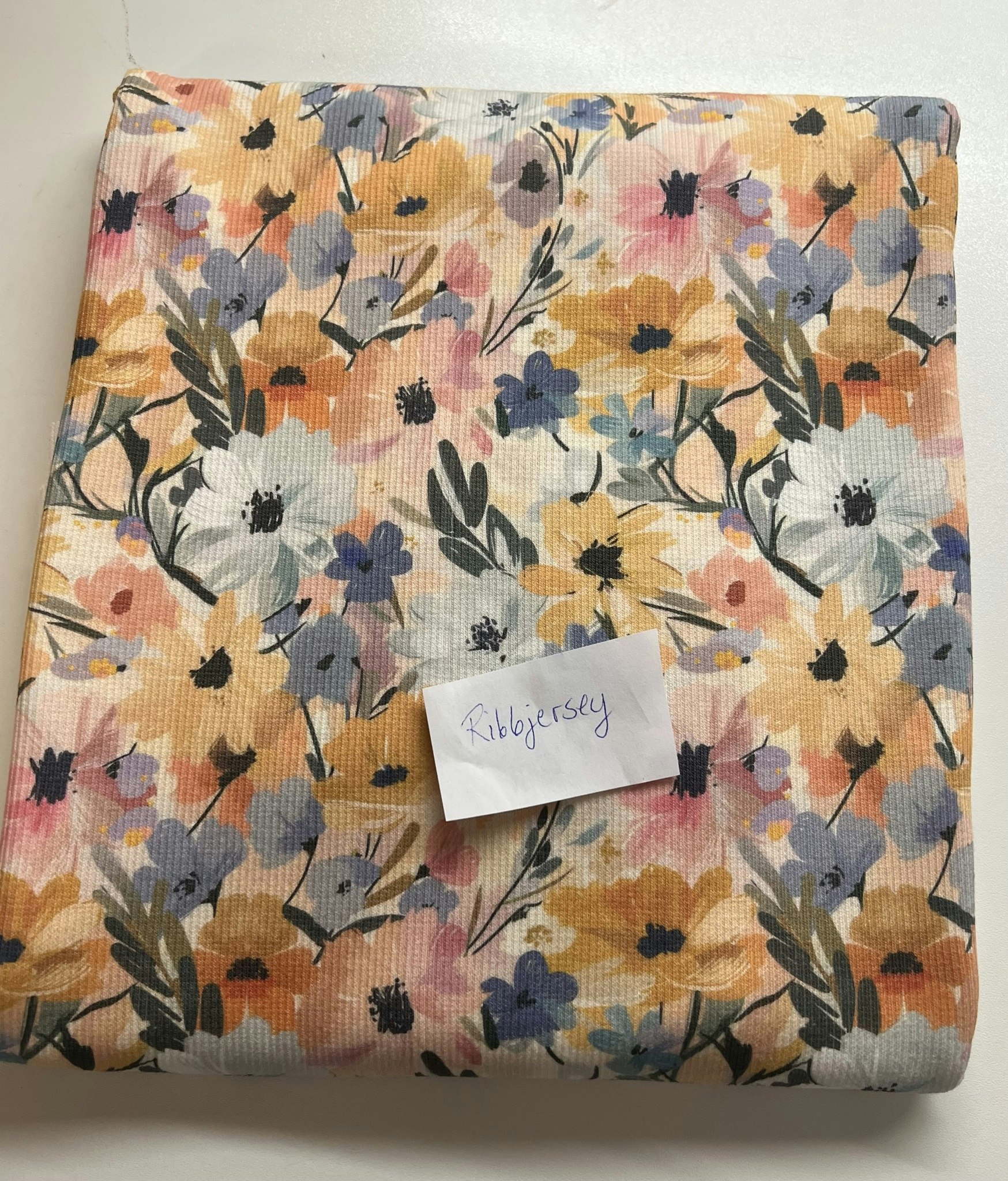 Ville blomster ribbjersey 1 meter