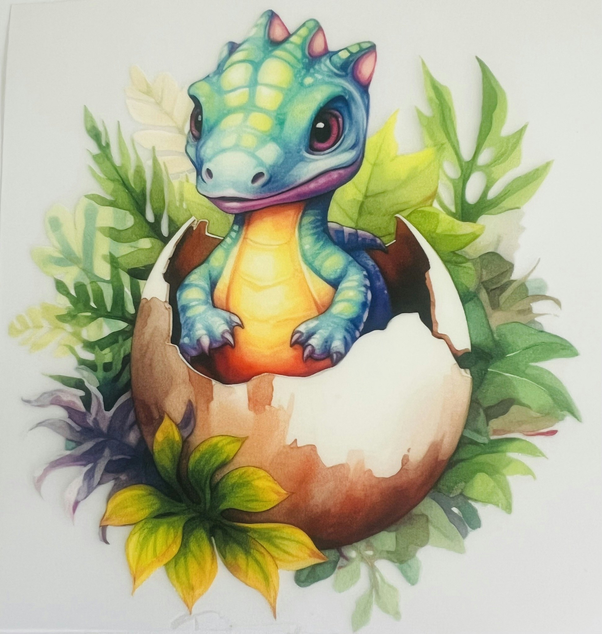DTF fargeril dino i egg