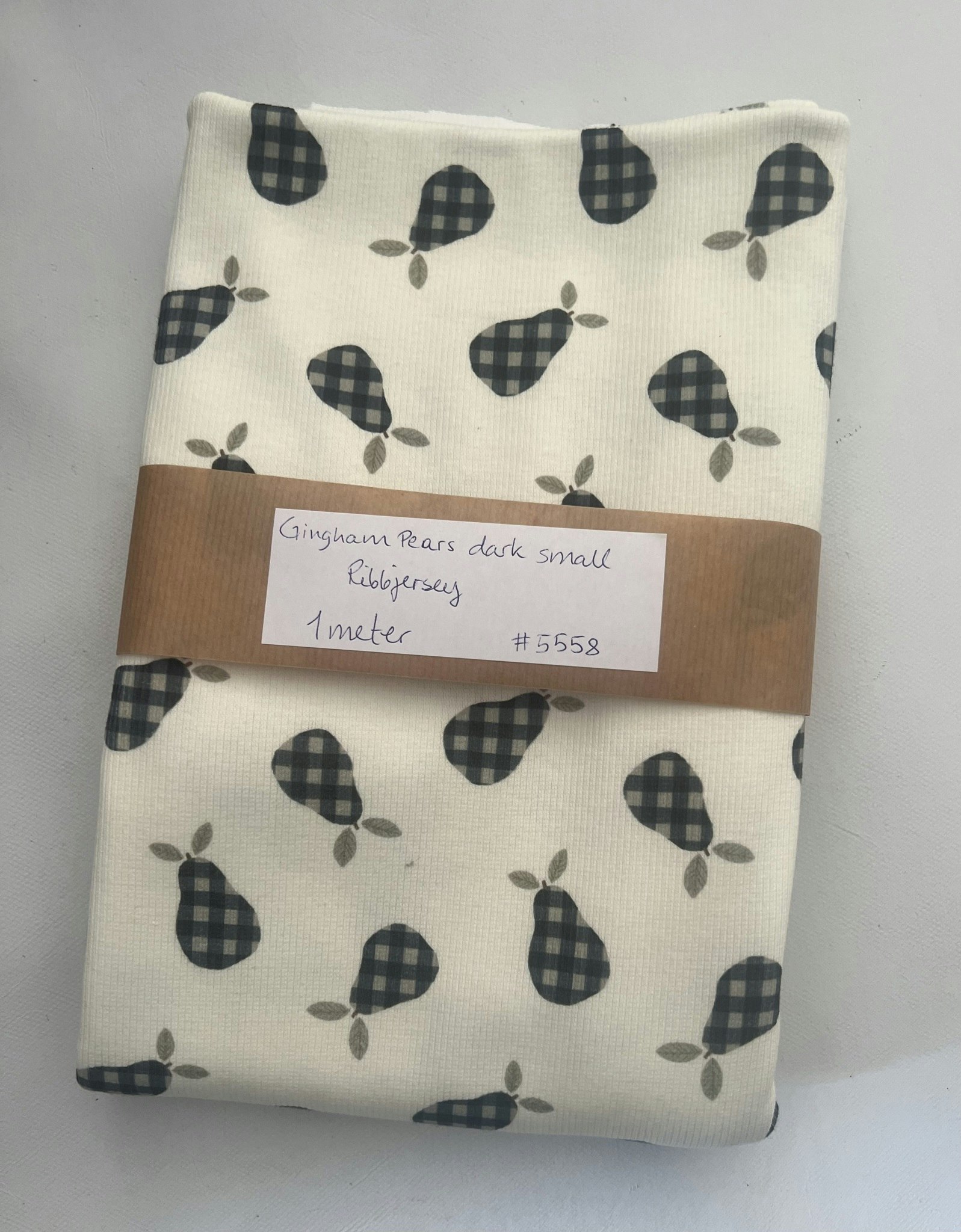 Gingham pears dark small 1 meter