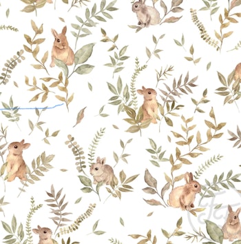 Uregelmessig ribb Bunny botanical white