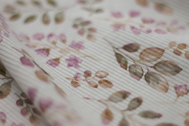 Rib Knit Jersey Leaves