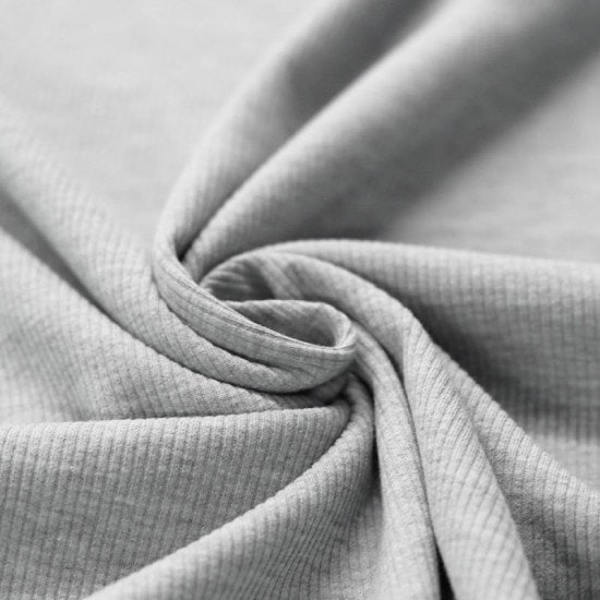Rib Knit Jersey Light Grey Melange