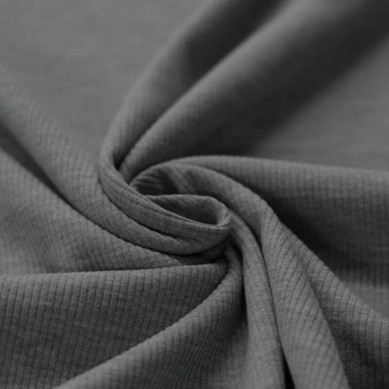 Rib Knit Jersey Dark Grey Melange