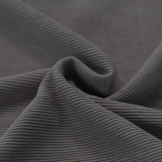 Ottoman Rib Jersey Dark Grey Melange