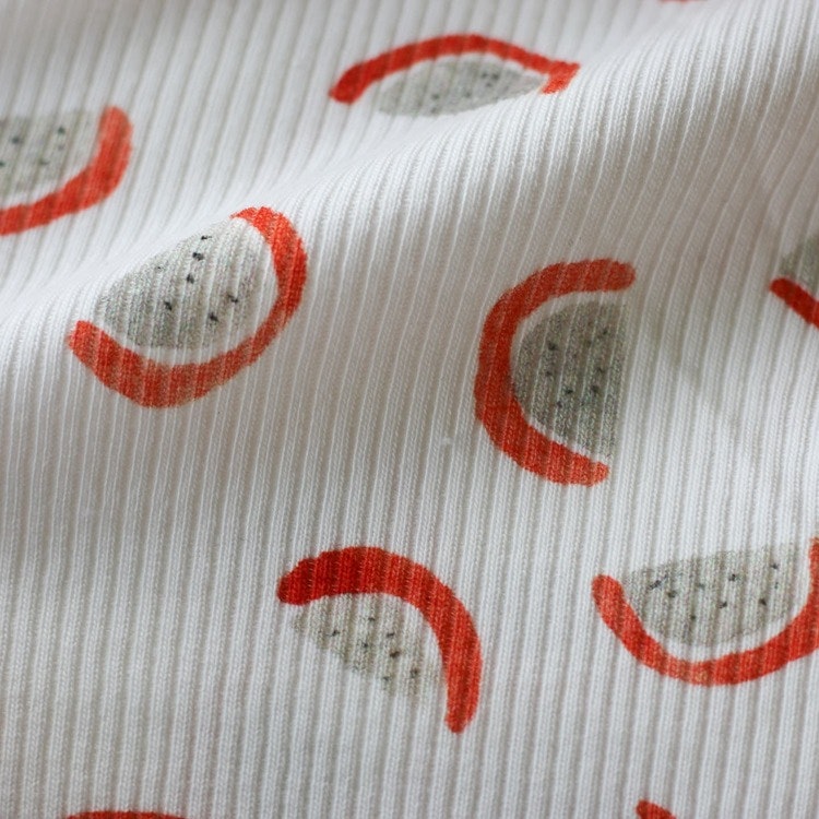Rib Knit Jersey Vattenmelon