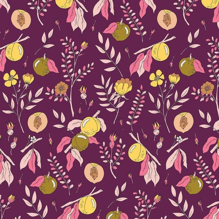 Quilters Cotton Peaches and Wild Roses Summer Sunshine