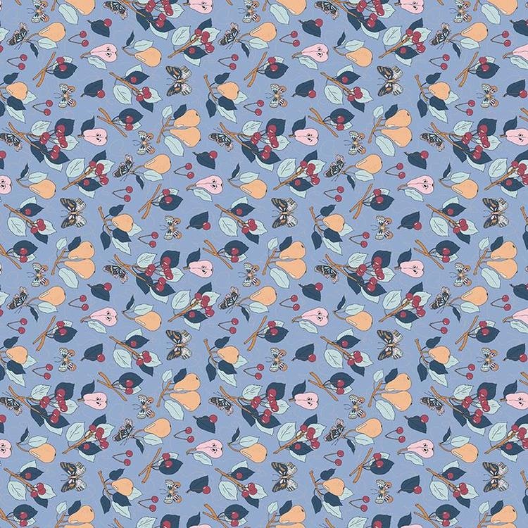 Quilters Cotton Cherries and Pears Cool Berry