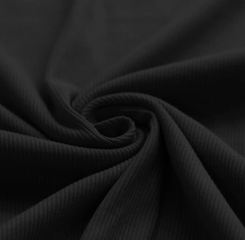 Rib Knit Jersey Black