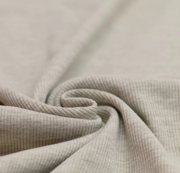 Rib Knit Jersey Beige Melange
