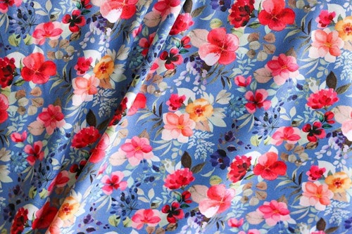 Jersey Flowers Blue Shadow