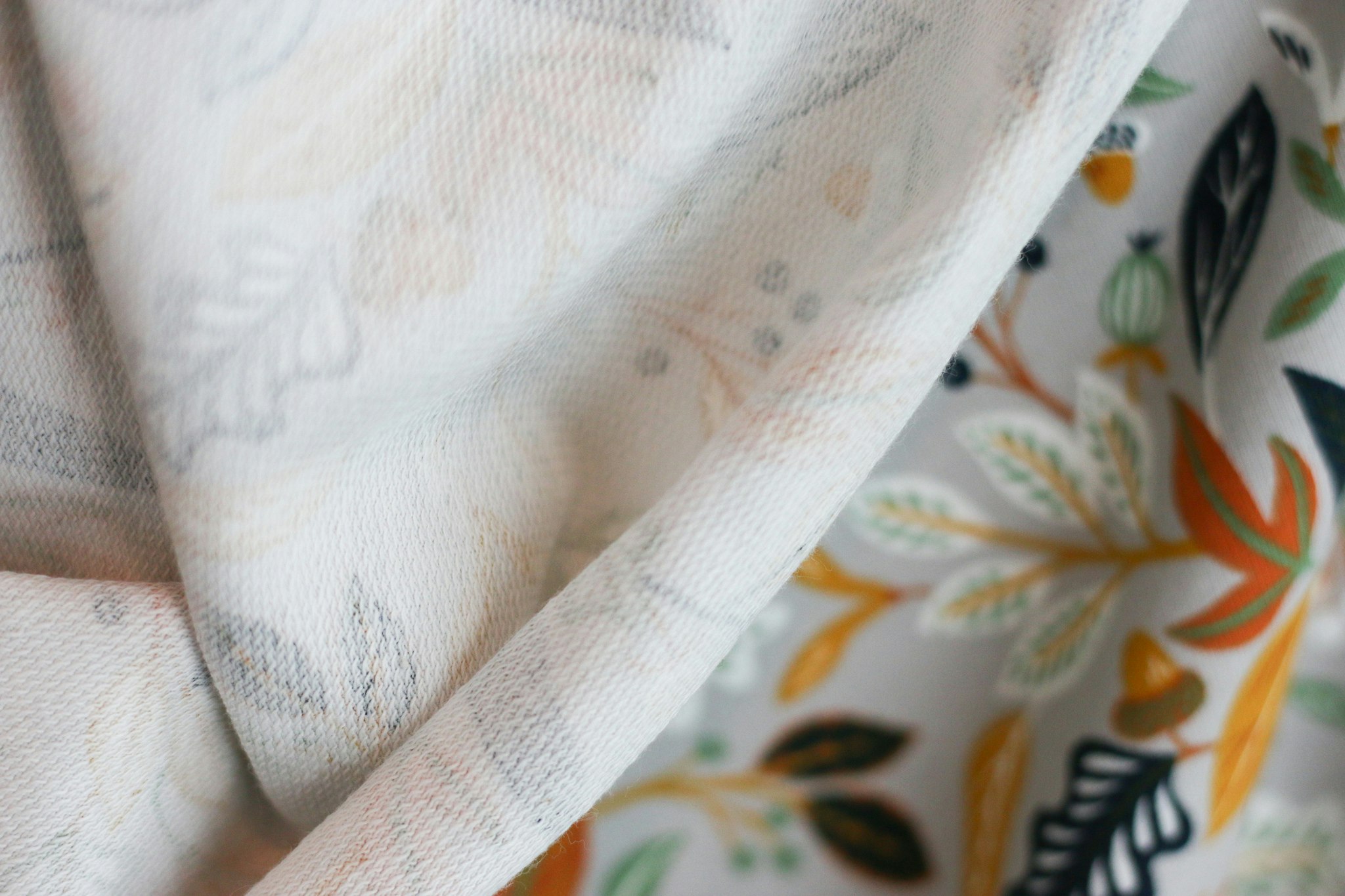 French Terry Autumn Leaves Grey