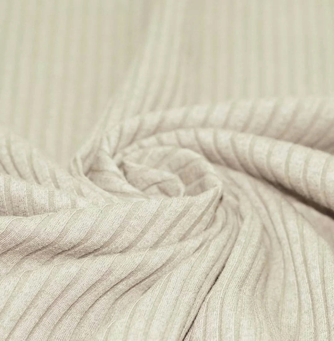 Wide Drop Needle Rib Natural Beige