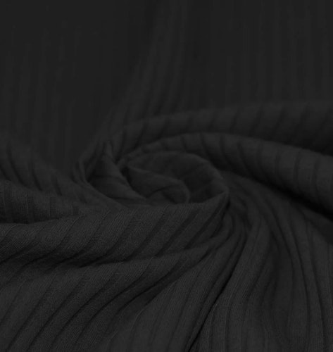 Wide Drop Needle Rib Black