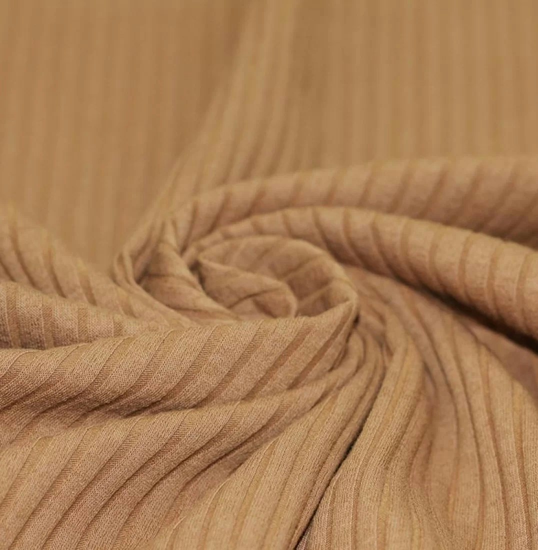 Wide Drop Needle Rib Camel