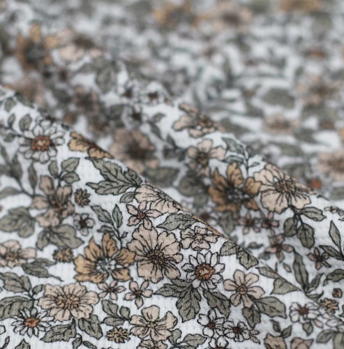 Våffeljersey Vintage Floral Peach