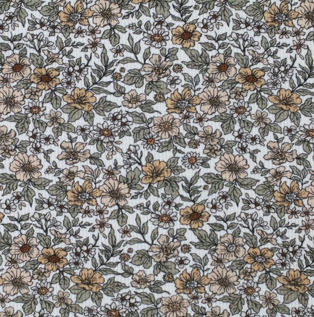 Våffeljersey Vintage Floral Peach
