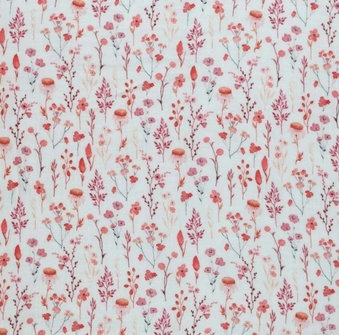 Mönstrad Muslin Spring Flower