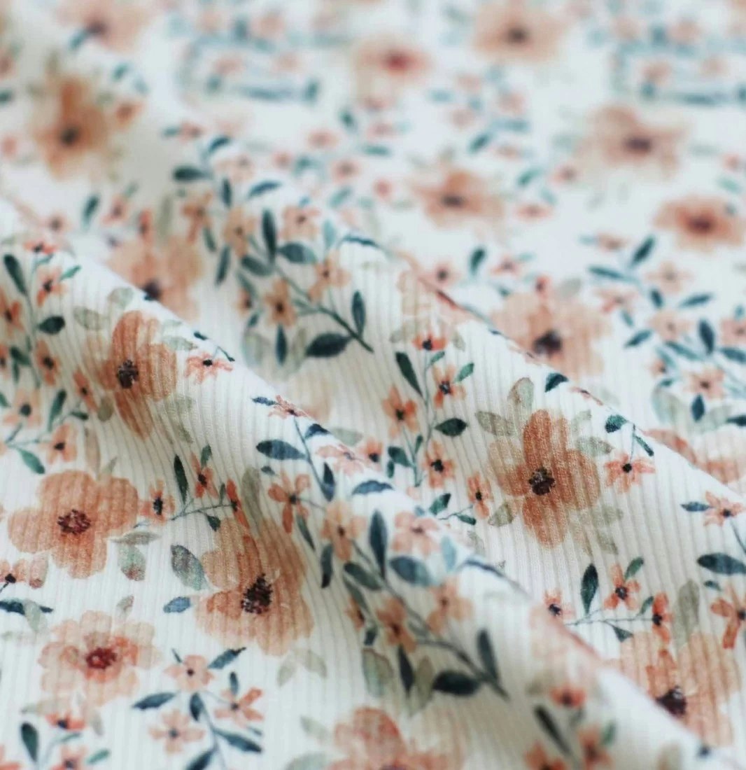 Rib Knit Jersey Quince Spring Bloom