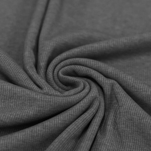 Rib Knit Jersey Dark Grey Melange