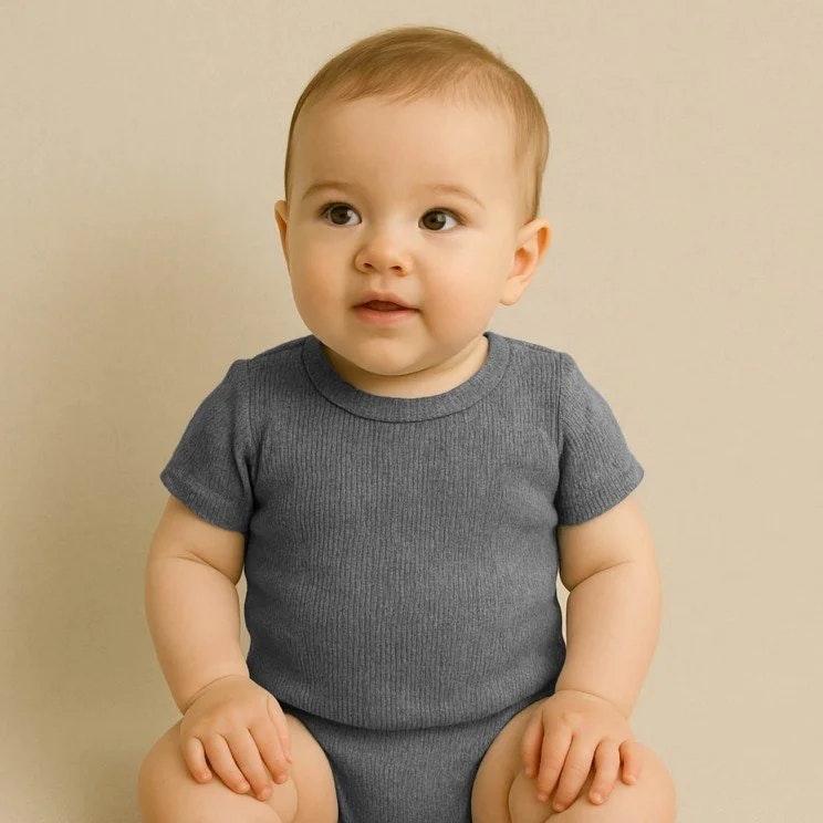 Rib Knit Jersey Dark Grey Melange
