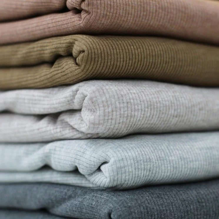 Rib Knit Jersey Dark Grey Melange