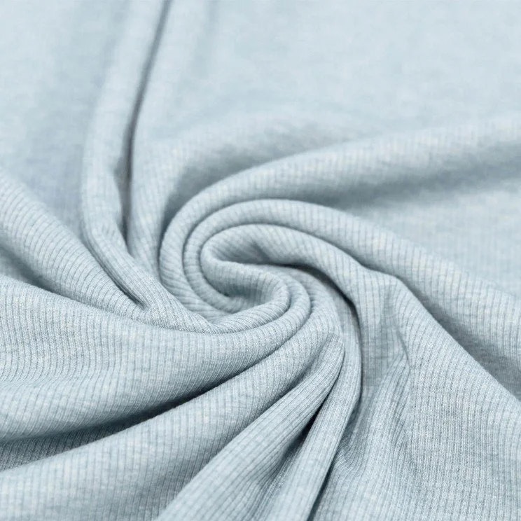 Rib Knit Jersey Blue Melange