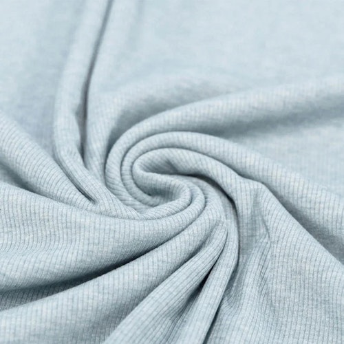Rib Knit Jersey Blue Melange