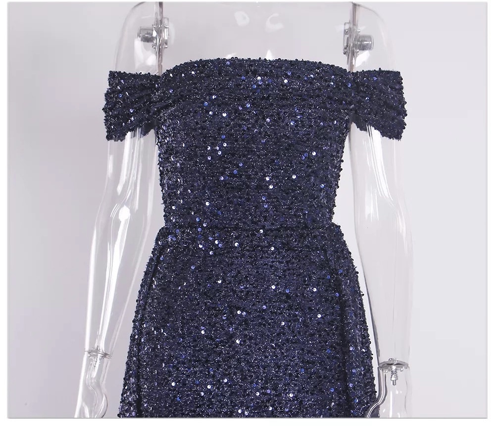 Lana sequin dress- blue