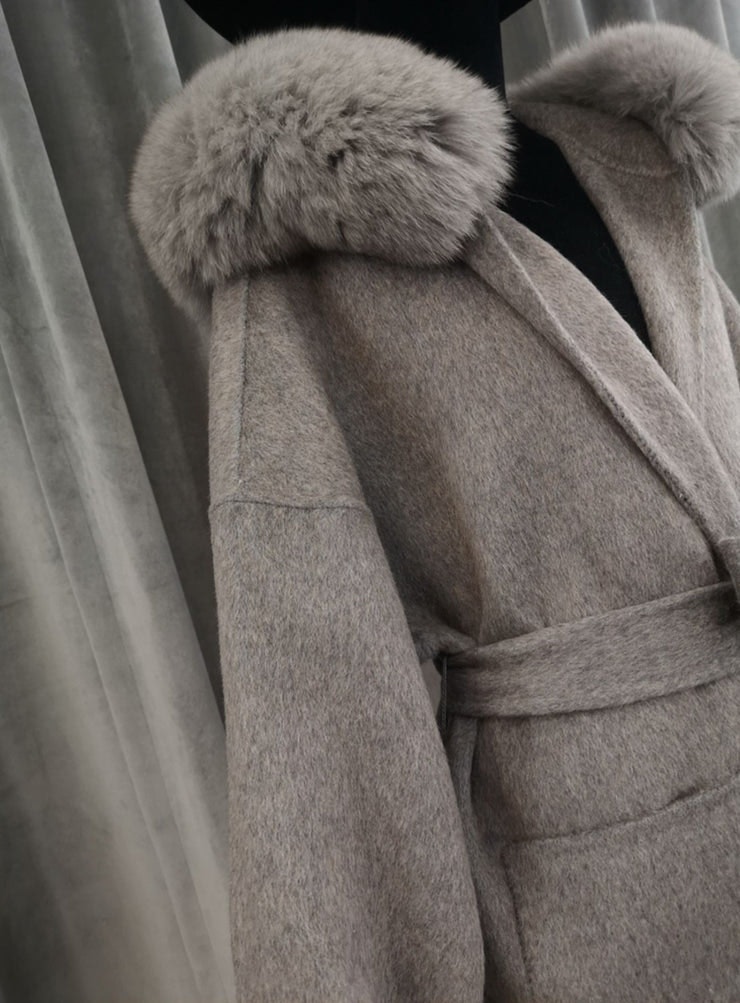 Noelia fur coat- grey