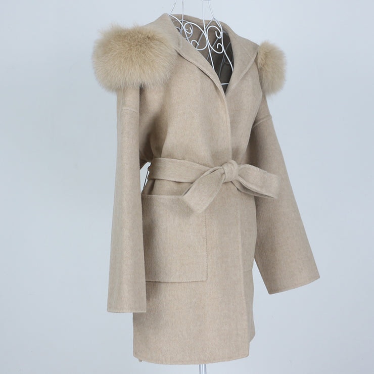 Noelia fur coat- dark beige