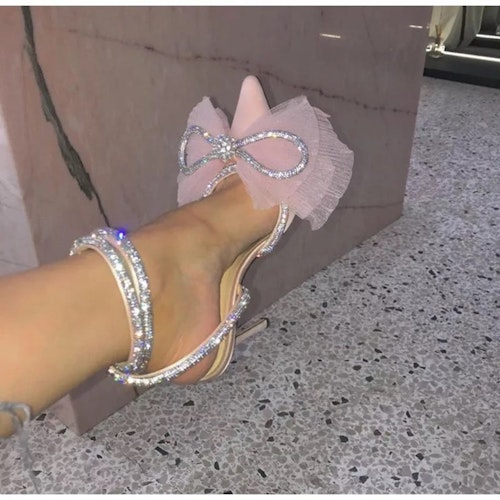 Leah bow heels plus- pink