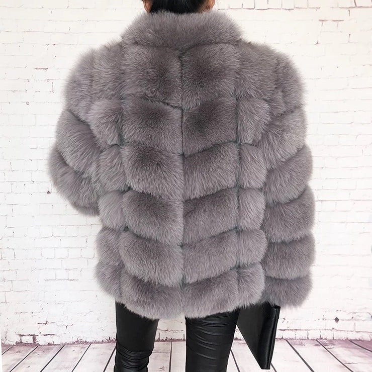 Linda fur jacket- grey