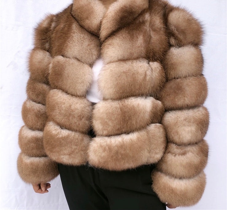 Linda fur jacket- mixed brown