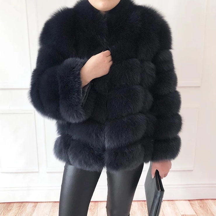 Linda fur jacket- darkest grey