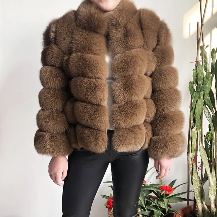 Linda fur jacket- brown