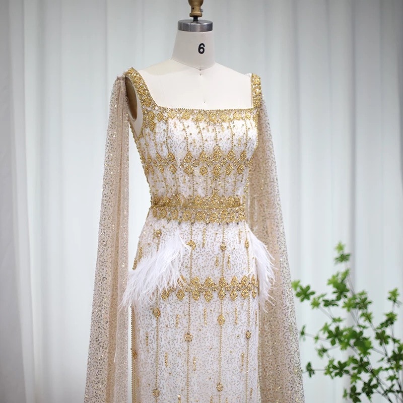 Aurora gown- white/gold