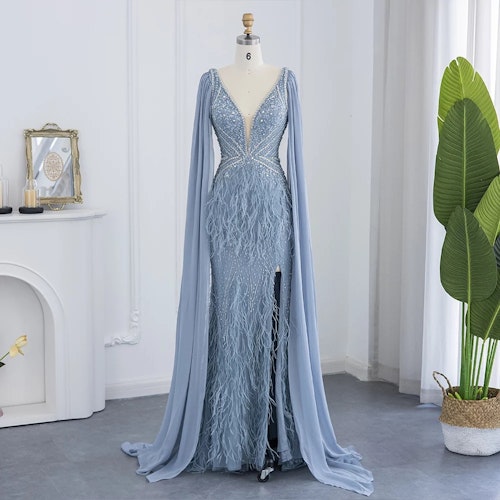 Debbie gown- steel blue