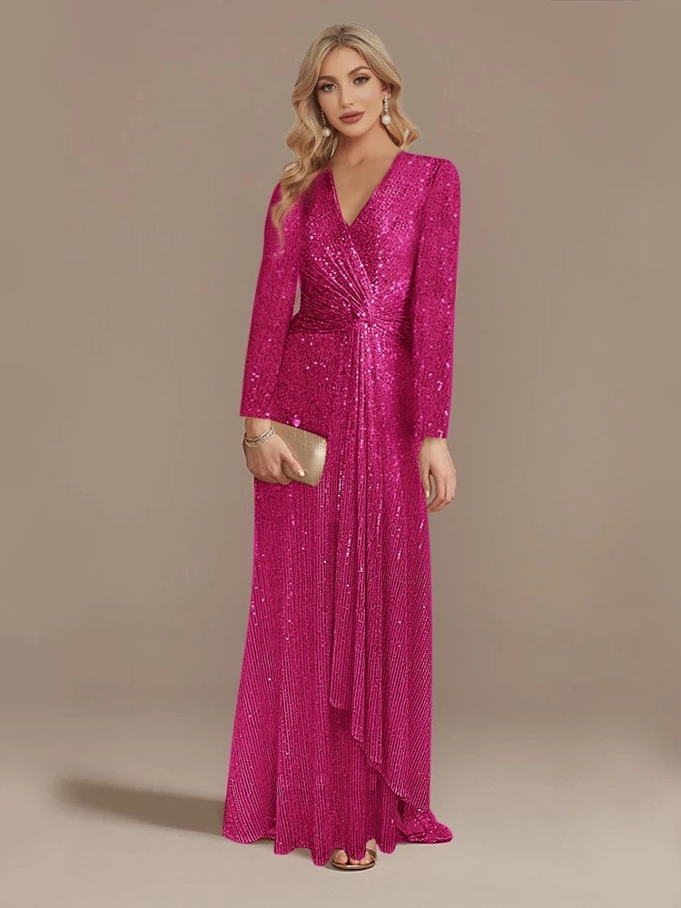 Catherine sequin gown- hot pink