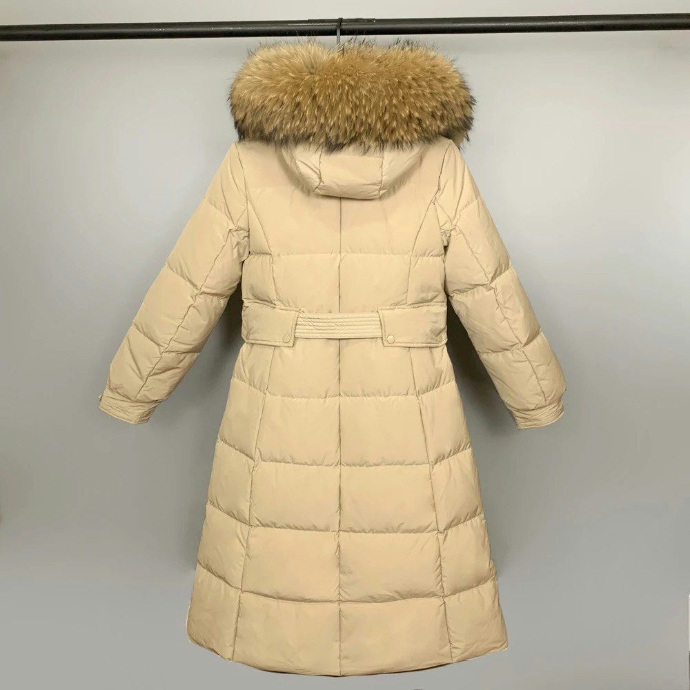 Suzie down coat- beige/brown