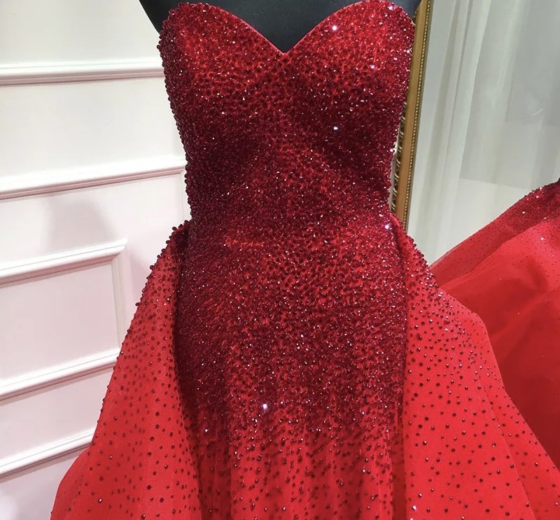 Simone gem gown- red