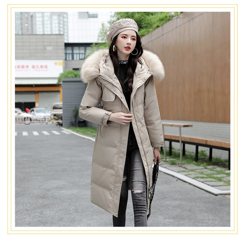 Jasmine down coat fake fur- dark beige