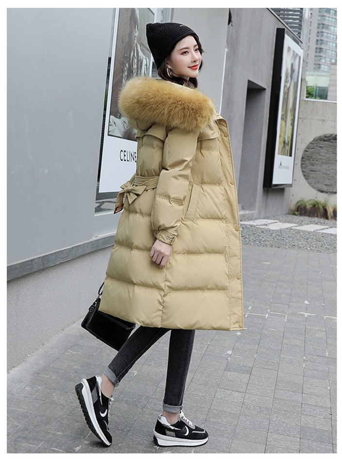 Jasmine down coat fake fur- mustard