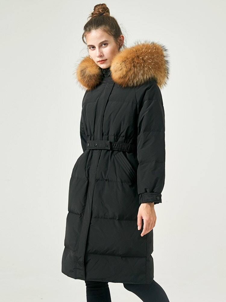 Tessa down coat- black/brown