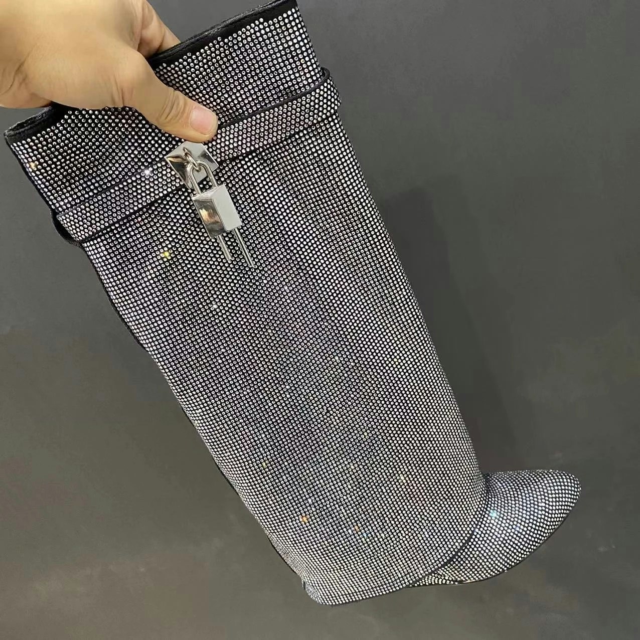 Aurora boots- silver rhinestones