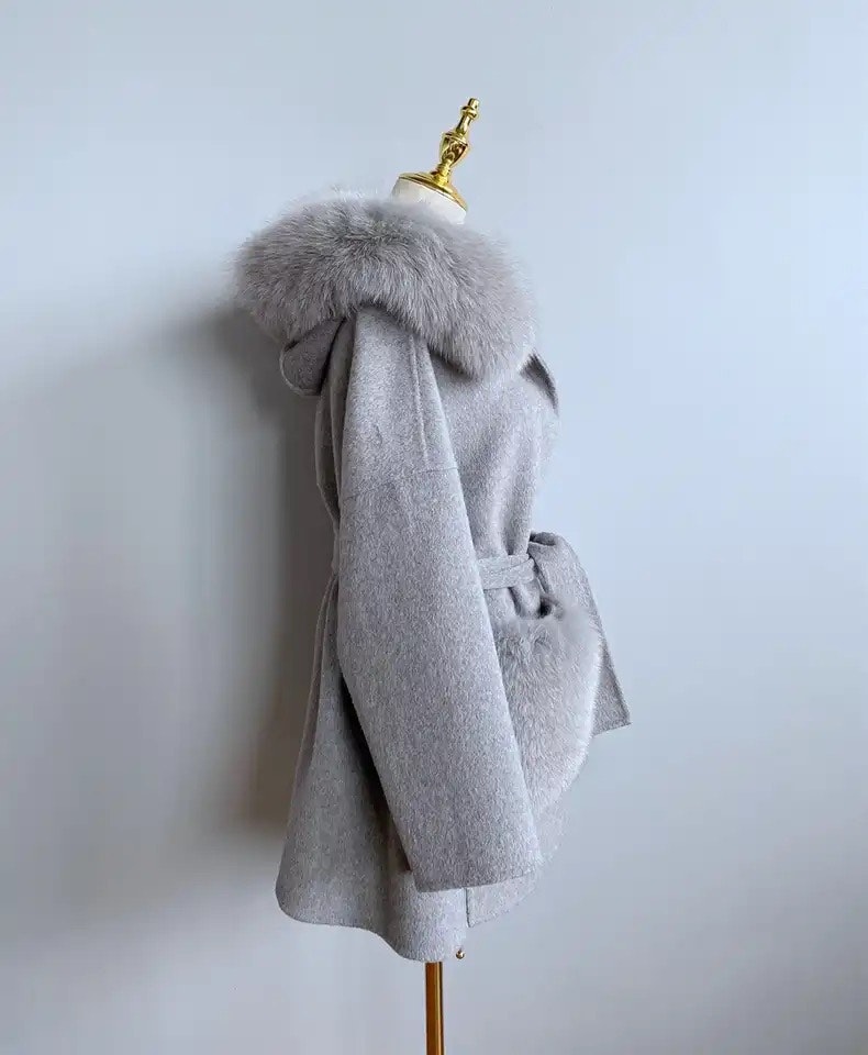 Noelia fur coat- grey extra