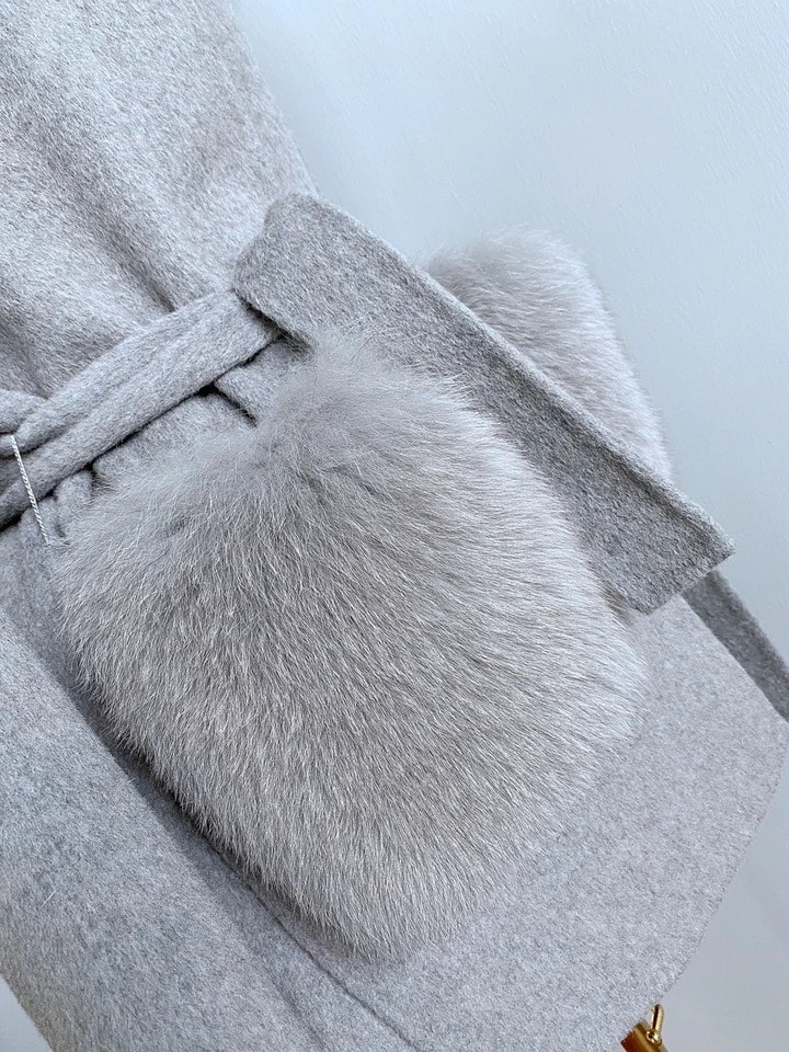 Noelia fur coat- grey extra