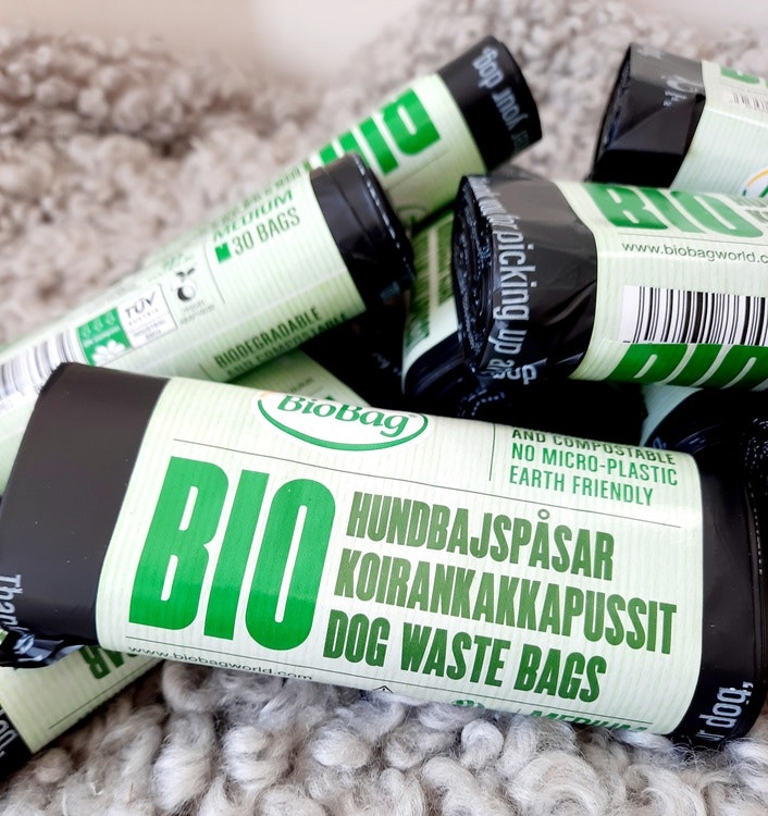 BioBag komposterbara och biologiskt nedbrytbara hundbajspåsar