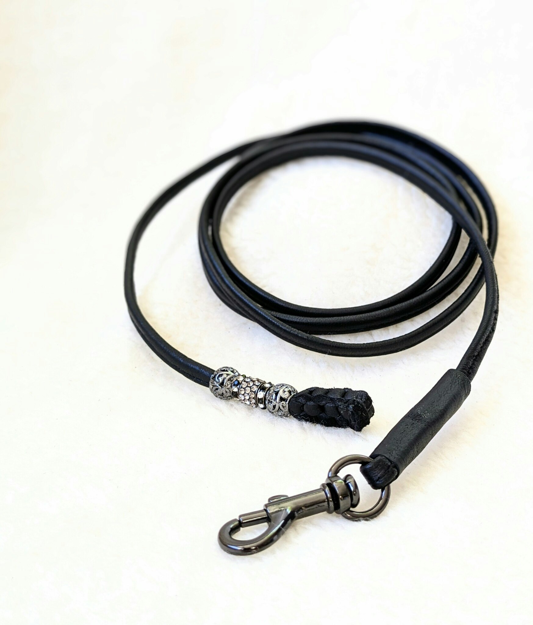 Mini&amp;Bror exclusive show leash - reindeer skin