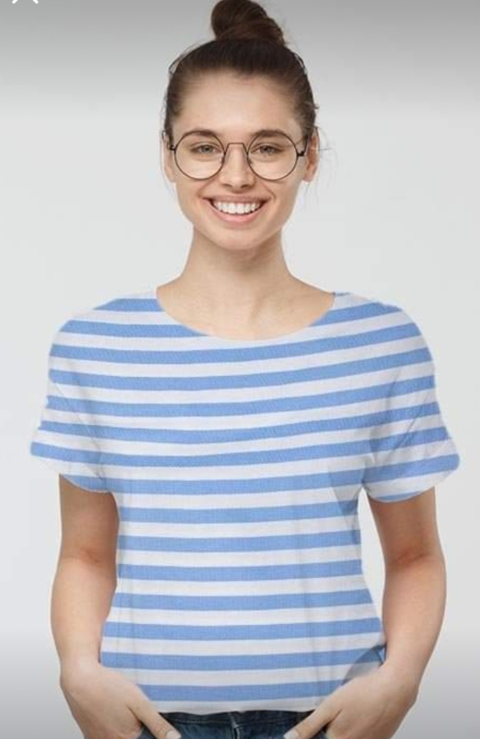 Kopia Linjer Vita och Blåa Single Jersey  OUTLET