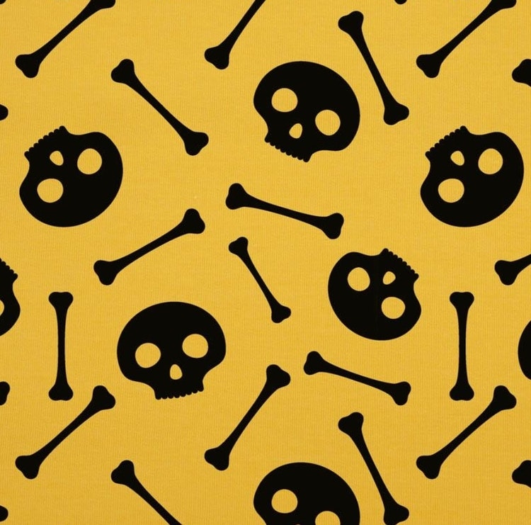 trikå tyg spel mönster stuvbit college trikåtyg dödskalle ben halloween
